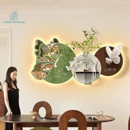 [ TRANH TRÁNG GƯƠNG ĐÈN LED + BÌNH HOA ] Tranh Treo Tường - Tặng Kèm Bình Hoa - Trang Trí Nhà Cửa/Phòng Khách/Ăn/Ngủ. 9
