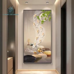 [ TRANH ĐÈN LED ] Tranh TRÁNG GƯƠNG + ĐÈN LED 220V "HƯƠU PHÚ QUÝ TÀI LỘC" In UV5D / Trang Trí Phòng Khách/ Phòng Ăn. 3