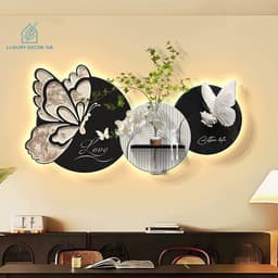 [ TRANH TRÁNG GƯƠNG ĐÈN LED + BÌNH HOA ] Tranh Treo Tường - Tặng Kèm Bình Hoa - Trang Trí Nhà Cửa/Phòng Khách/Ăn/Ngủ. 8