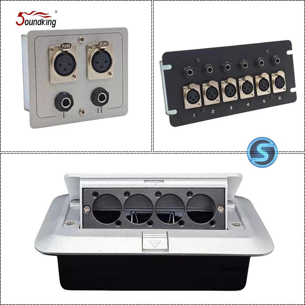 Hộp âm sàn Canon, hộp âm canon, 6ly, gắn socket âm thanh hãng SOUNDKING.