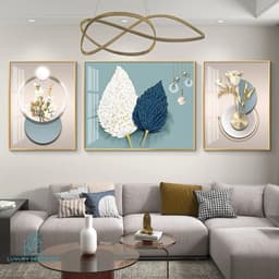 Bộ 3 Tranh Tráng Gương Treo Tường " Hươu PHÚ QUÝ TÀI LỘC" Trang Trí Phòng Khách Phòng Ngủ 1