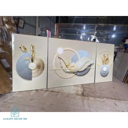 Bộ 3 Tranh Tráng Gương Treo Tường " Hươu PHÚ QUÝ TÀI LỘC" Trang Trí Phòng Khách Phòng Ngủ 3