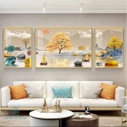 Bộ 3 Tranh Tráng Gương Treo Tường " Hươu PHÚ QUÝ TÀI LỘC" Trang Trí Phòng Khách Phòng Ngủ 4