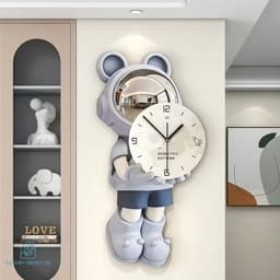 [ ĐỒNG HỒ ĐÈN LED ] Đồng Hồ Treo Tường CNC  BEARBRICK Cao Cấp . Xem Giờ Cao Cấp - Trang Trí Nhà Cửa. 1