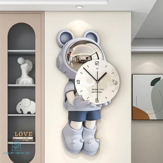 [ ĐỒNG HỒ ĐÈN LED ] Đồng Hồ Treo Tường CNC  BEARBRICK Cao Cấp . Xem Giờ Cao Cấp - Trang Trí Nhà Cửa.