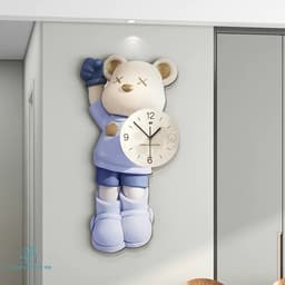 [ ĐỒNG HỒ ĐÈN LED ] Đồng Hồ Treo Tường CNC  BEARBRICK Cao Cấp . Xem Giờ Cao Cấp - Trang Trí Nhà Cửa. 4