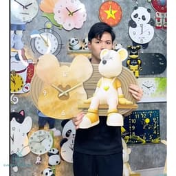 [ ĐỒNG HỒ ĐÈN LED ] Đồng Hồ Treo Tường CNC  BEARBRICK Cao Cấp . Xem Giờ Cao Cấp - Trang Trí Nhà Cửa. 5