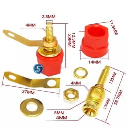 ( 1 Cặp ) Jack đấu loa, cọc loa, mạ vàng nhựa. 4
