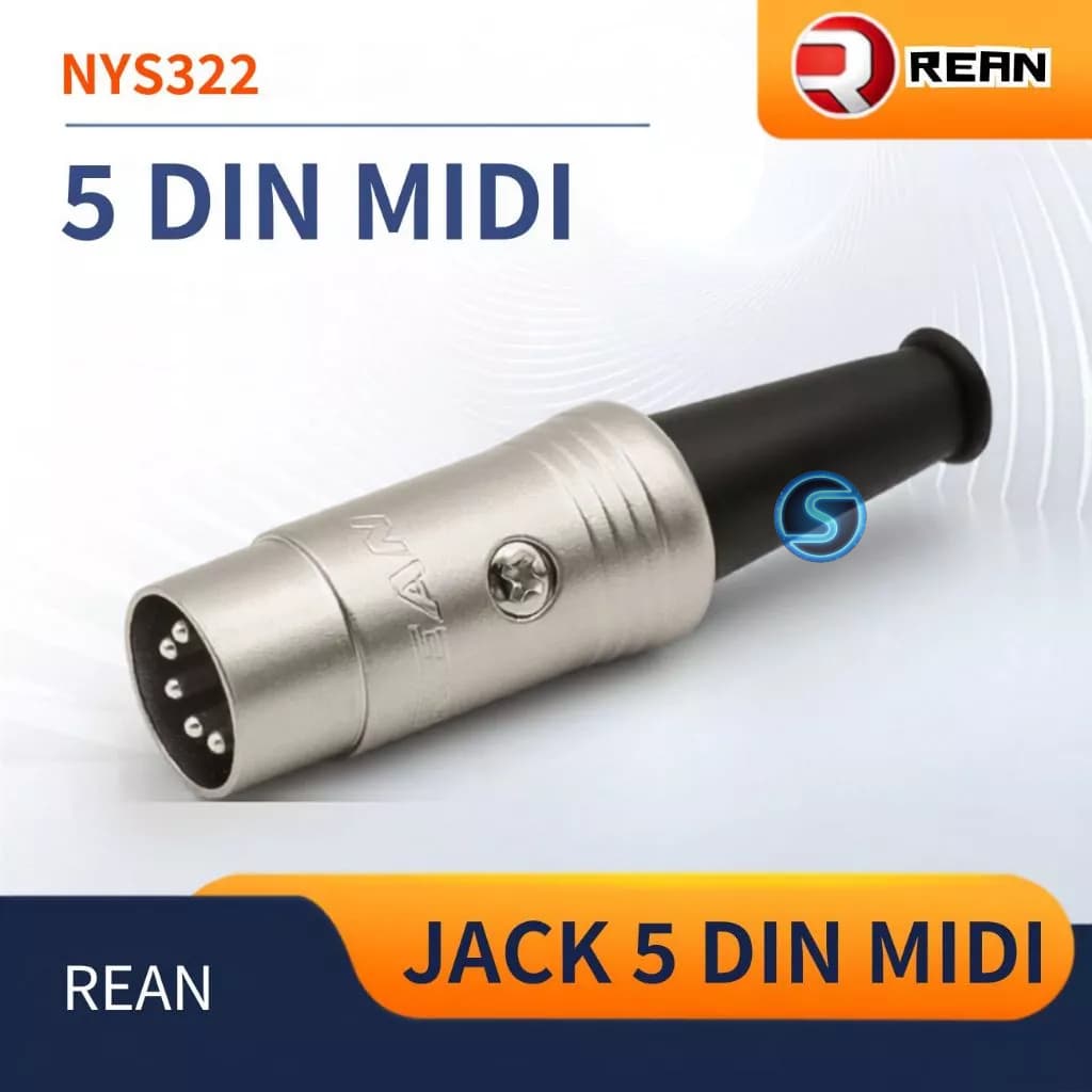 Jack loa 5 chân MIDI ,5 DIN MIDI, jack loa châu âu Rean chính hãng NYS322G. ( Giá 1 Cái )