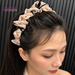 Băng Đô Cài Tóc Bèo Nhún Đính Nơ Nữ Tính, Cài Tóc Bản To Phong Cách Tiểu Thư Hàn Quốc 3