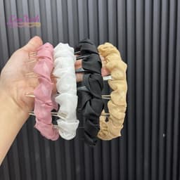 Băng Đô Cài Tóc Bèo Nhún Đính Nơ Nữ Tính, Cài Tóc Bản To Phong Cách Tiểu Thư Hàn Quốc 6