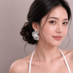 Bông Tai Hoa Lụa Ánh Kim - Phong Cách Sang Trọng - Phù Hợp Dự Tiệc 3