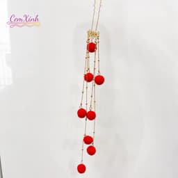 Trâm Cài Tóc Cổ Trang Tua Rua Đỏ Phối Bi Bông Nhung Cao Cấp Kẹp Tóc Hanfu Cổ Phong Phụ Kiện Chụp Ảnh Cosplay 4