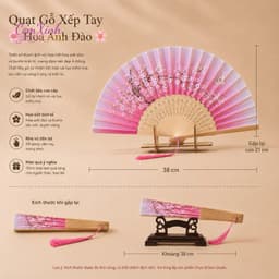 Quạt Xếp Hoa Cổ Trang Chụp Ảnh Quay Phụ Kiện Biểu Diễn 2