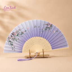 Quạt Xếp Hoa Cổ Trang Chụp Ảnh Quay Phụ Kiện Biểu Diễn 4