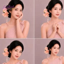 [Hoả tốc] Ảnh tự chụp, kẹp tóc hoa hồng có dây tua rua phong cách trung hoa 2