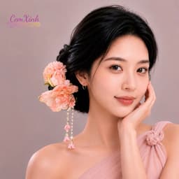 [Hoả tốc] Ảnh tự chụp, kẹp tóc hoa hồng có dây tua rua phong cách trung hoa 3