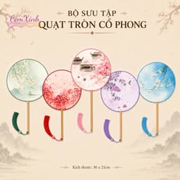 Quạt Tròn Cổ Trang Nhiều Hoạ Tiết - Quạt Cầm Tay Chụp Ảnh Áo Dài Hán Phục Việt Phục Cao Cấp 1