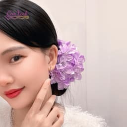 Trâm cài hoa tím, kết hợp áo dài, áo truyền thống phong cách trung 1