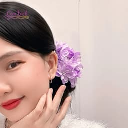 Trâm cài hoa tím, kết hợp áo dài, áo truyền thống phong cách trung 2