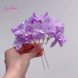 Trâm cài hoa tím, kết hợp áo dài, áo truyền thống phong cách trung 3