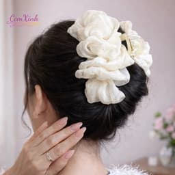 Kẹp gấp tóc vải phong cách hàn quốc trẻ trung sang trọng 3
