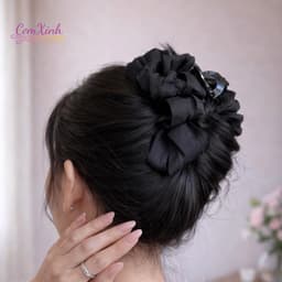 Kẹp gấp tóc vải phong cách hàn quốc trẻ trung sang trọng 4