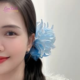 Kẹp Tóc Hoa Lụa Vintage Nữ Bản To – Phong Cách Cổ Điển, Phụ Kiện Tóc Chụp Ảnh, Đi Tiệc, Du Lịch 3