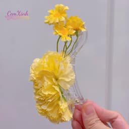 Kẹp tóc hoa vàng, phụ kiện tóc tiểu thư, phong cách trung hoa 5