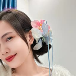 Kẹp hoa ly phối ren và hoa lan hồ điệp tiểu thư 3