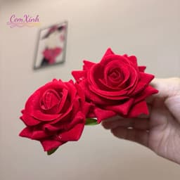 Kẹp Tóc Hoa Hồng Đỏ Vintage – Phụ Kiện Tóc Cô Dâu / Chụp Ảnh / Đi Tiệc Sang Trọng 3