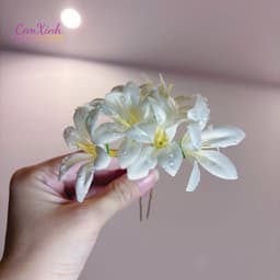 Trâm Cài Tóc Hoa Ly Đa Sắc Phối Tông Pastel Dịu Dàng - Phụ Kiện Tóc Nữ Cao Cấp, Handmade 4