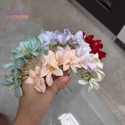 Trâm Cài Tóc Hoa Ly Đa Sắc Phối Tông Pastel Dịu Dàng - Phụ Kiện Tóc Nữ Cao Cấp, Handmade 8