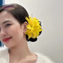 [HOT TREND] Kẹp Tóc Hoa m Vải Lụa Nhiều Màu – Phụ Kiện Tóc Xinh Sống Ảo Nàng Thơ 3