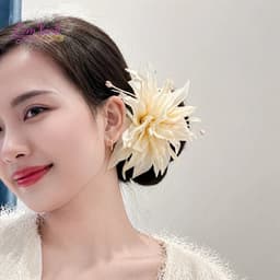 [HOT TREND] Kẹp Tóc Hoa m Vải Lụa Nhiều Màu – Phụ Kiện Tóc Xinh Sống Ảo Nàng Thơ 4
