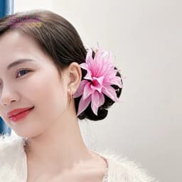 [HOT TREND] Kẹp Tóc Hoa m Vải Lụa Nhiều Màu – Phụ Kiện Tóc Xinh Sống Ảo Nàng Thơ 5