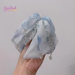 [Hoả tốc] Kẹp nơ phong cách hàn quốc 2 màu xanh hồng ngọt ngào tiểu thư 6