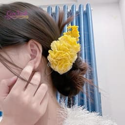 Kẹp tóc hoa vàng, phụ kiện tóc tiểu thư, phong cách trung hoa 3