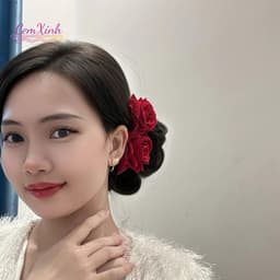 Kẹp Tóc Hoa Hồng Đỏ Vintage – Phụ Kiện Tóc Cô Dâu / Chụp Ảnh / Đi Tiệc Sang Trọng 2
