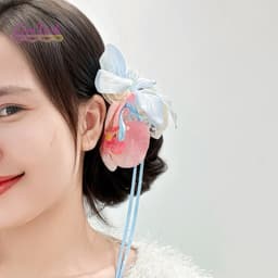 Kẹp hoa ly phối ren và hoa lan hồ điệp tiểu thư 2