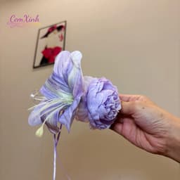 Kẹp Tóc Hoa Tím 3D Phối Ruy Băng Lụa – Kẹp Càng Cua Hoa Khổng Lồ Cho Nữ Dự Tiệc, Đám Cưới 6