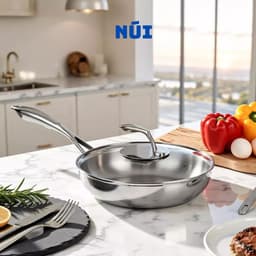 Chảo Sâu Lòng Nắp Táo OYATTON 3 Lớp Inox 18/10 Cao Cấp Size 20,24,26m - Chảo Chiên Xào Phù Hợp mọi loại bếp 8