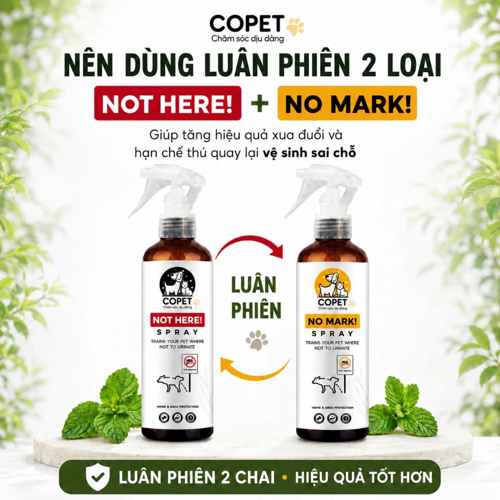 COPET NO/NOT |Xịt thơm tinh dầu xua đuổi chó mèo ngăn chó mèo cắn phá, phóng uế sai chỗ, khử mùi hiệu quả - 250m