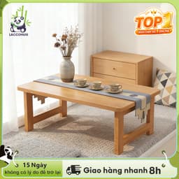 LACCOHUG Bàn Bệt Kiểu Nhật Ngồi Bệt Ván Dày Gấp Gọn TreTự Nhiên Nhập Khẩu Nguyên Chiếc 1