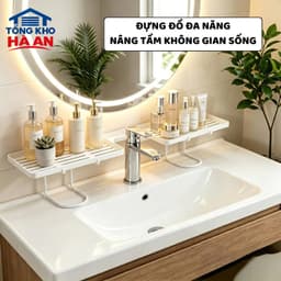 Giá Đựng Đồ Bồn Rửa Mặt, Kệ Nhựa Đựng Đồ Đa Năng Phòng Tắm Rãnh Chữ U Thoát Nước Tiện Lợi P048 TONGKHO HA AN 1