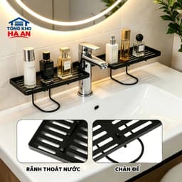 Giá Đựng Đồ Bồn Rửa Mặt, Kệ Nhựa Đựng Đồ Đa Năng Phòng Tắm Rãnh Chữ U Thoát Nước Tiện Lợi P048 TONGKHO HA AN 3