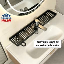 Giá Đựng Đồ Bồn Rửa Mặt, Kệ Nhựa Đựng Đồ Đa Năng Phòng Tắm Rãnh Chữ U Thoát Nước Tiện Lợi P048 TONGKHO HA AN 4