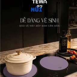 Tấm Lót Bếp Từ Silicone TEWA 80087 Chịu Nhiệt 270°C Bảo Vệ Mặt Kính Bếp Từ Size 24.5cm 9