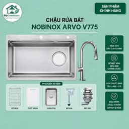 CHẬU RỬA BÁT 1 HỐ NOBINOX ARVO V775 1