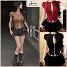 Áo Lưới Sheer Xuyên Thấu Phối Bra Phong Cách Y2K Quyến Rũ 1